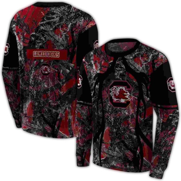 customized south carolina gamecocks hunting theme garnet black hoodie premium grade