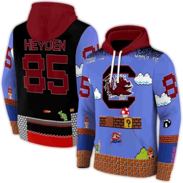 customized-south-carolina-gamecocks-mario-blue-black-hoodie-fashion-forward customized south carolina gamecocks mario blue black hoodie fashion forward