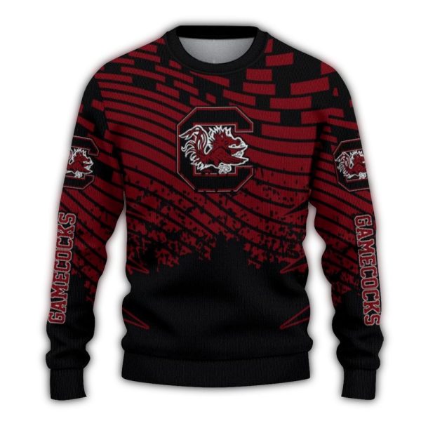 customized south carolina gamecocks pixel flow garnet black sweater best selling