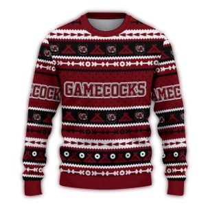 Personalized South Carolina Gamecocks Tent Stripes Ugly Sweater