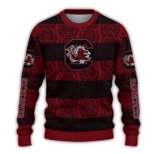 Personalized South Carolina Gamecocks Bulldog Motif Ugly Sweater