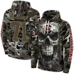 Personalized South Carolina Gamecocks Camo Skull All-Over Print Hoodie
