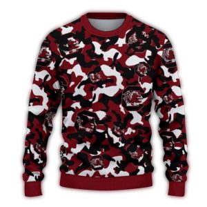 Personalized South Carolina Gamecocks Camouflage Motif Ugly Sweater