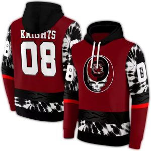 Personalized South Carolina Gamecocks Grateful Vibes Garnet All-Over Print Hoodie