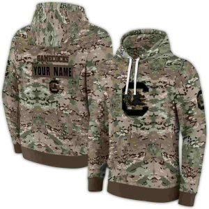 Personalized South Carolina Gamecocks Military Style All-Over Print Hoodie