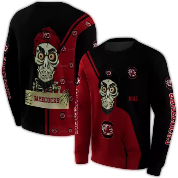 south carolina gamecocks achmed skull garnet hoodie premium grade 1