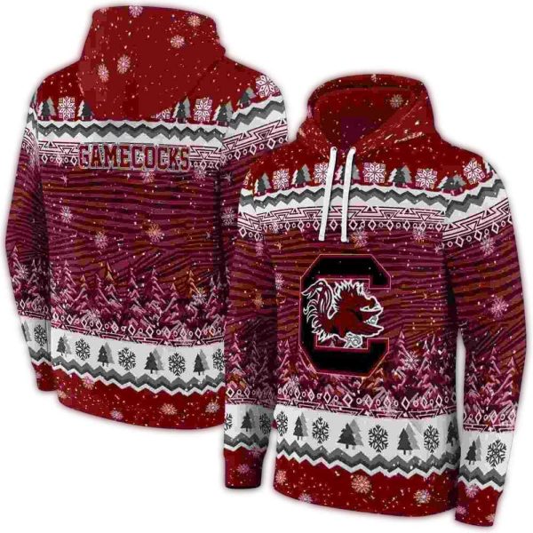 south-carolina-gamecocks-christmas-trees-garnet-hoodie-fashion-forward south carolina gamecocks christmas trees garnet hoodie fashion forward