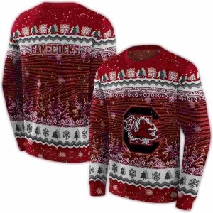 South Carolina Gamecocks Christmas Trees All-Over Print Sweatshirt