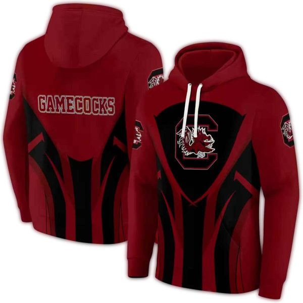 south carolina gamecocks concentric lines garnet black hoodie fashion forward