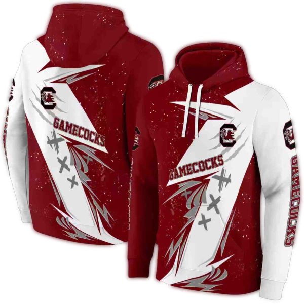 south carolina gamecocks dynamic slash garnet white hoodie fashion forward