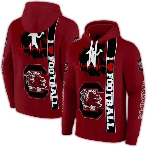 south-carolina-gamecocks-football-heartbeat-garnet-hoodie-fashion-forward south carolina gamecocks football heartbeat garnet hoodie fashion forward