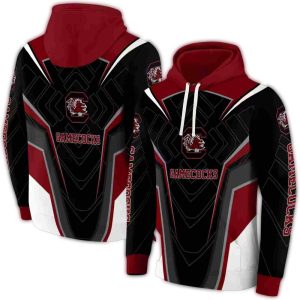 South Carolina Gamecocks Futuristic Pattern All-Over Print Hoodie