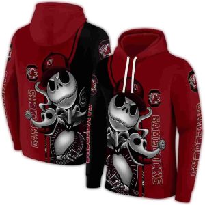 South Carolina Gamecocks Jack Skellington All-Over Print Hoodie