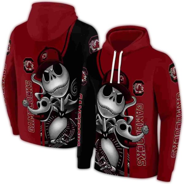 south carolina gamecocks jack skellington garnet hoodie fashion forward
