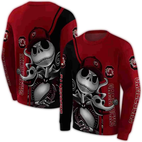 south carolina gamecocks jack skellington garnet hoodie premium grade