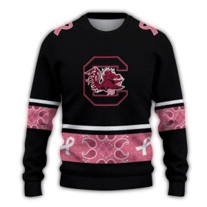 South Carolina Gamecocks Pink Ribbon Black Pink Ugly Sweater