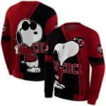 South Carolina Gamecocks Playful Snoopy Garnet All-Over Print Sweatshirt