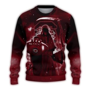South Carolina Gamecocks Reaper Scythe Garnet Ugly Sweater