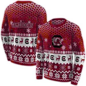South Carolina Gamecocks Motif Garnet All-Over Print Sweatshirt