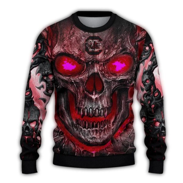 south carolina gamecocks skull intensity garnet black sweater best selling