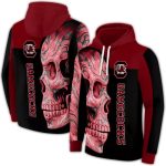 South Carolina Gamecocks Skull Motif All-Over Print Hoodie