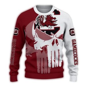 South Carolina Gamecocks Skull Punisher Split Ugly Sweater