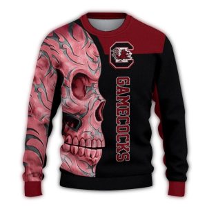 South Carolina Gamecocks Skull Swirl Ugly Sweater