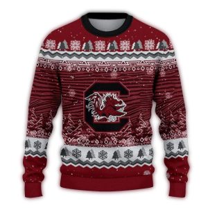 South Carolina Gamecocks Tree Pattern Ugly Sweater